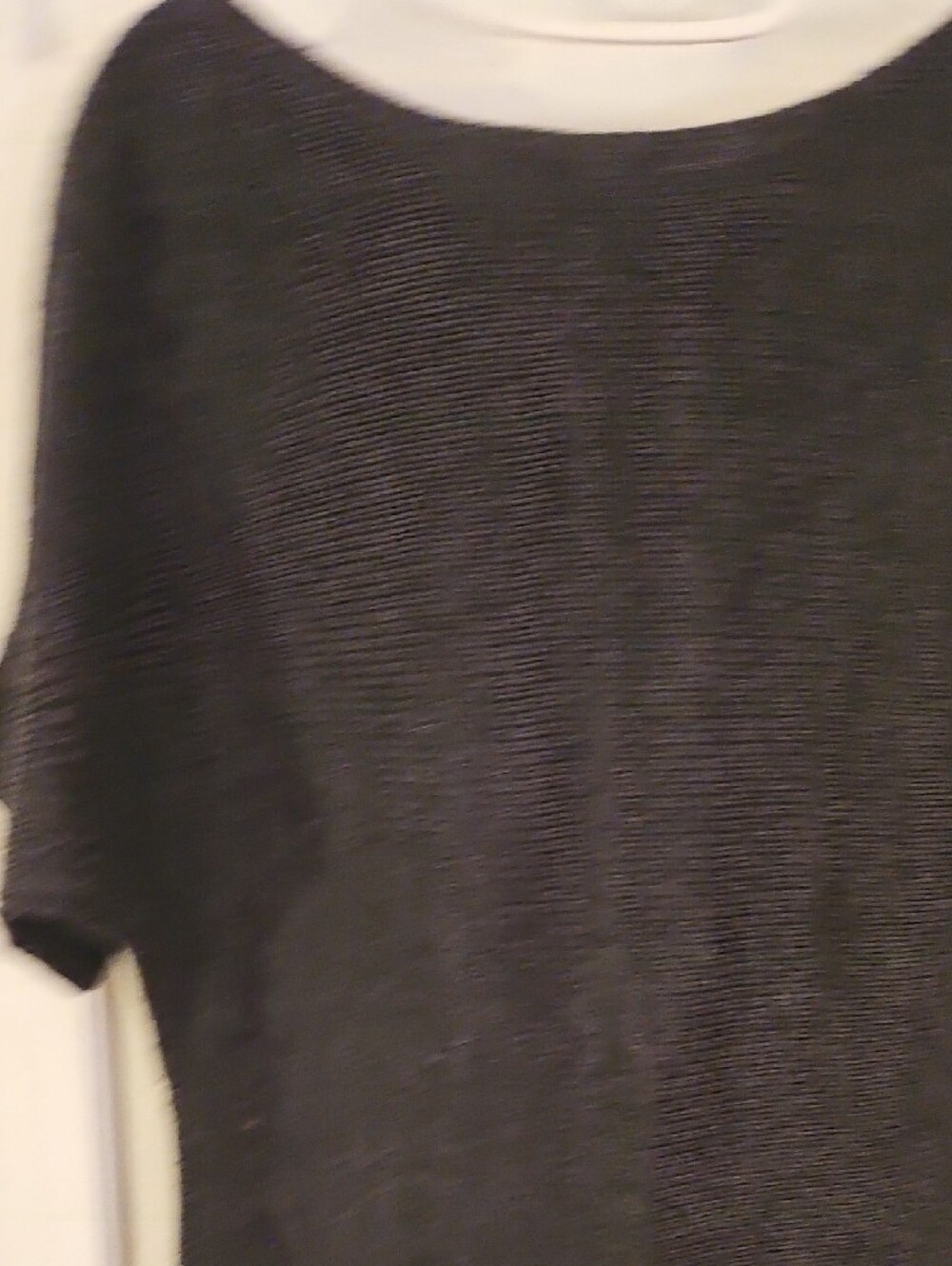 The Limited Dark Charcoal Gray Short-Sleeve Scoop Neck Wool Blend Knit Sweater - Picture 9 of 12